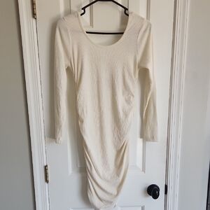 Elegant Cream Long Sleeve Dress